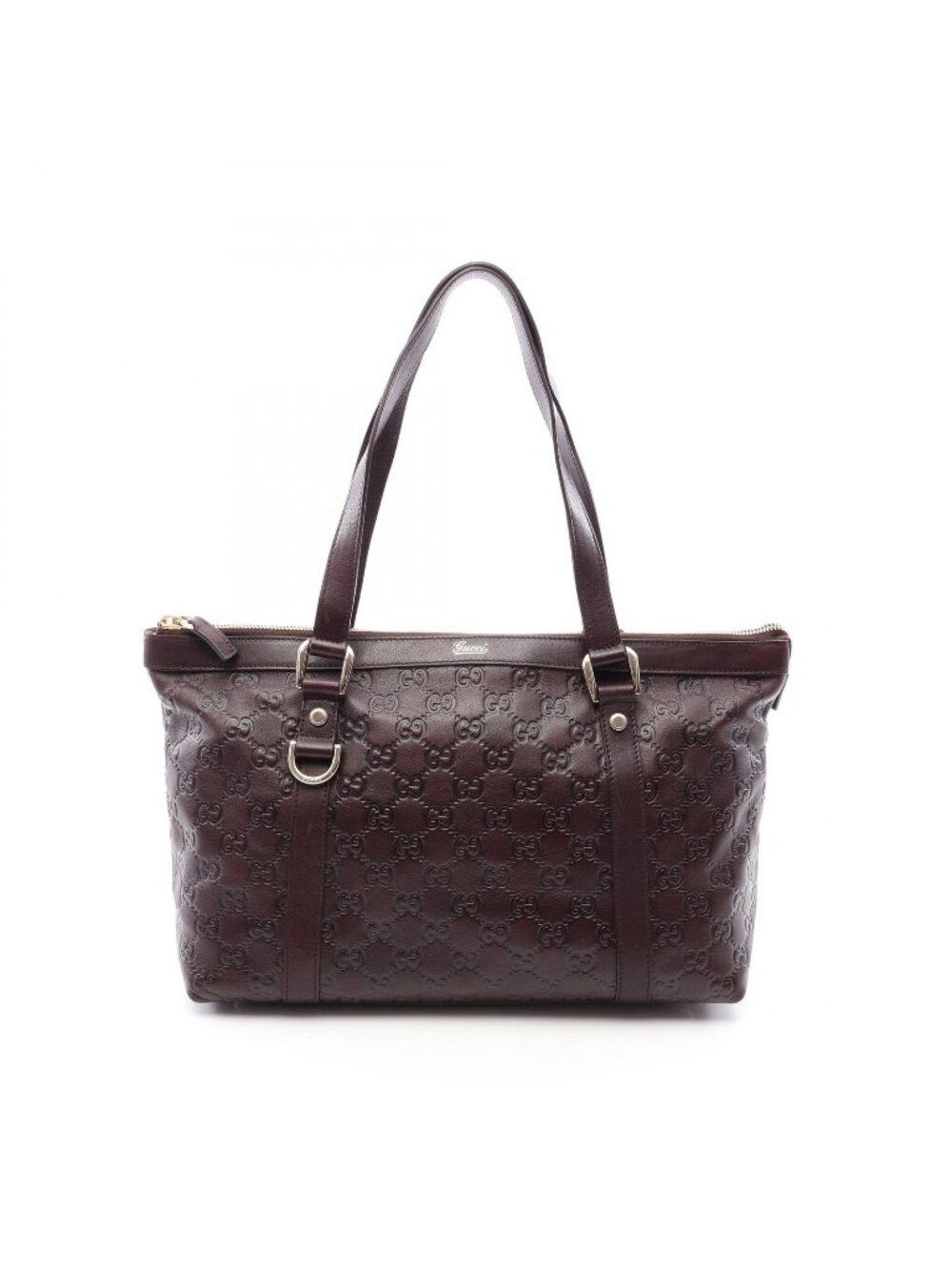 Gucci Tote Bag Abbey Guccissima Dark Brown Leather